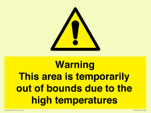 Warning This area is temporarily out of bounds due to the high temperatures